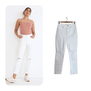 Madewell The High Rise Slim Boy Jeans Tile White Women’s 26 NWT